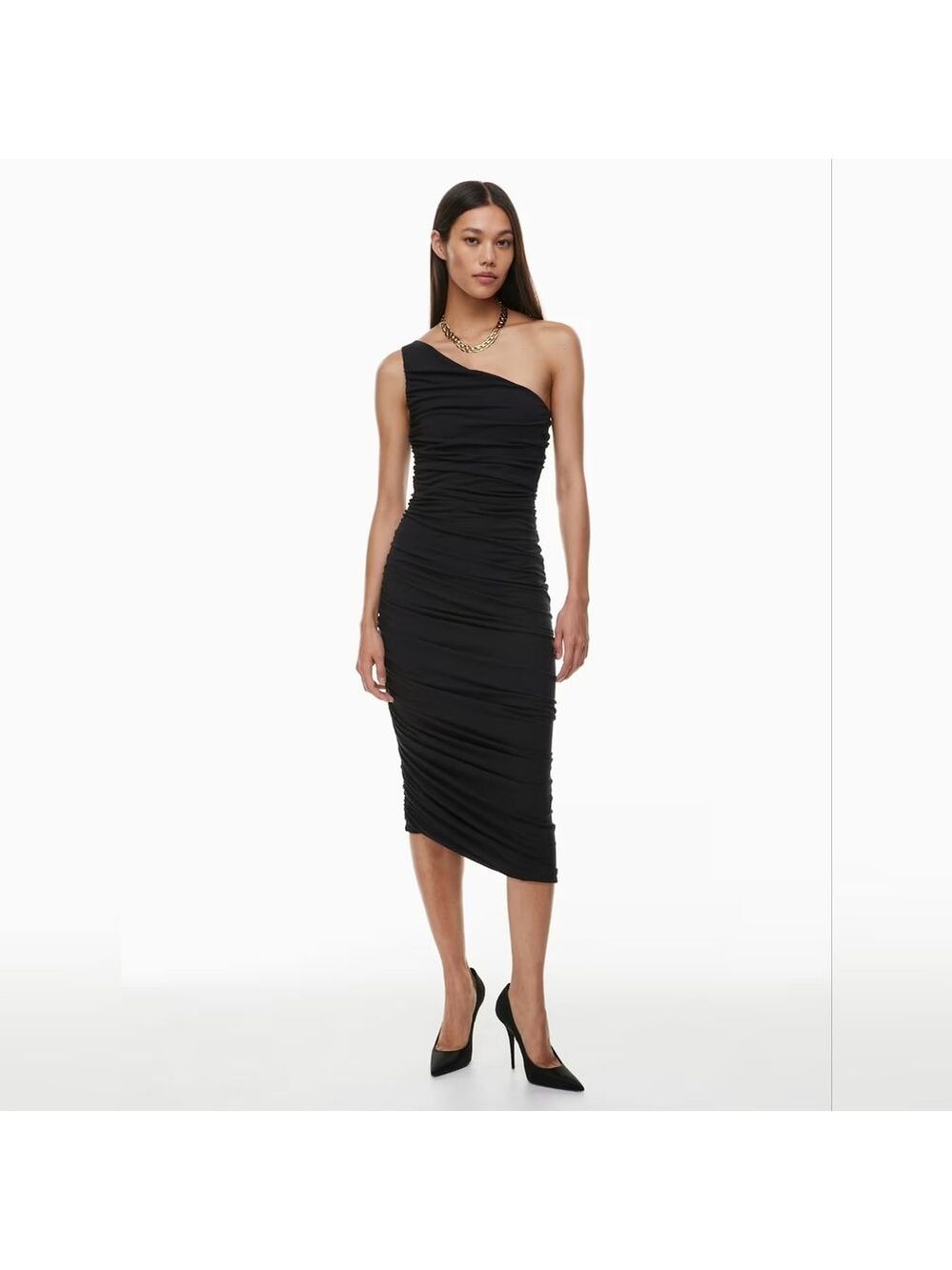 Ten By Babaton Body-Hugging One-Shoulder Vertigo Midi Dress ress - Picture 2 of 12